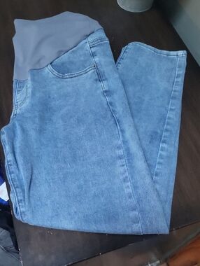 Maternity Light Blue Stretch Waist Jeans